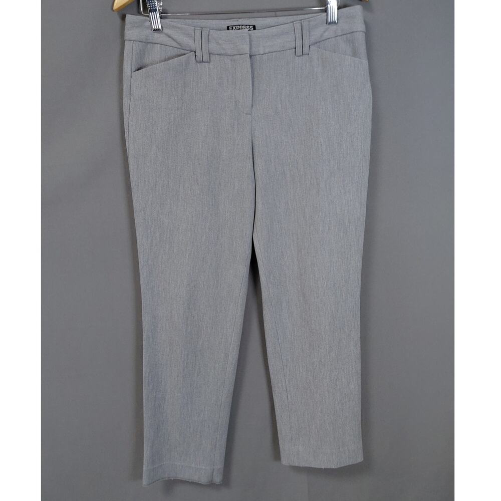 EXPRESS Editor Gray Striped Cropped Pants Women Size 4
